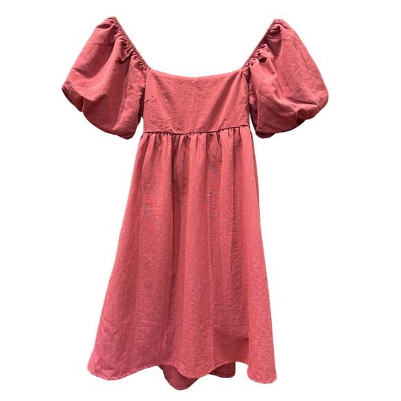 Francesca’s red Puff Shoulder Mini dress Hello Franki Girls Youth 14 Burgundy - Picture 5 of 8